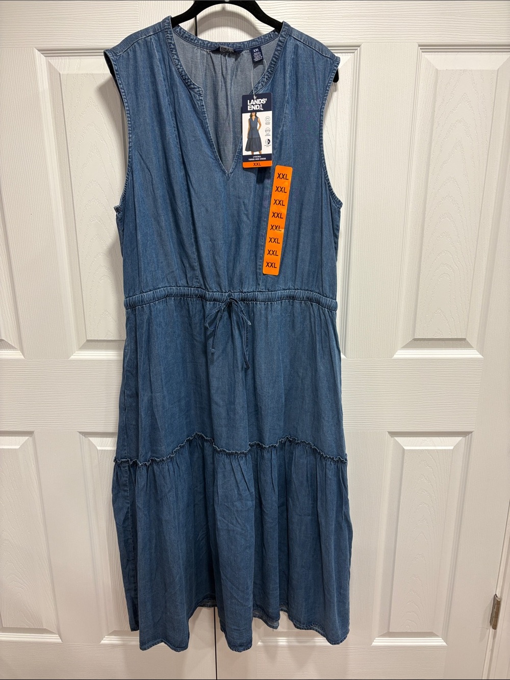 Lands End Lyocell Tiered Midi Dress